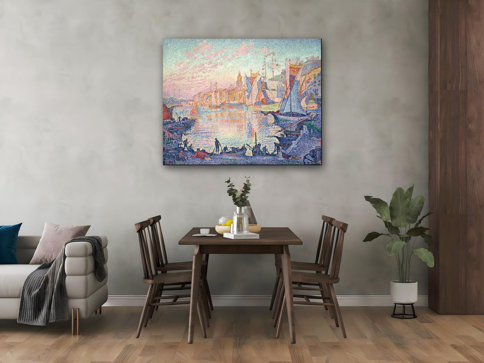 Port w Saint-Tropez - Wydruk na płycie
