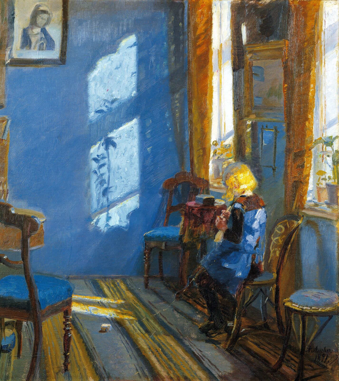 Słońce w niebieskim pokoju - Anna Ancher