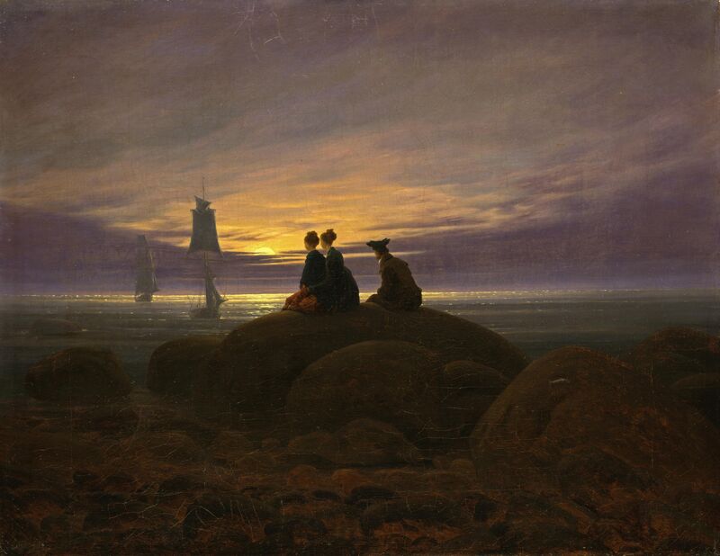 Wschód księżyca nad morzem - Caspar David Friedrich