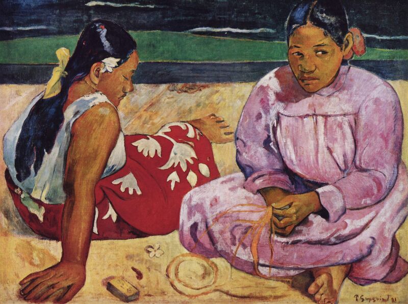 Tahitanki na plaży - Paul Gauguin