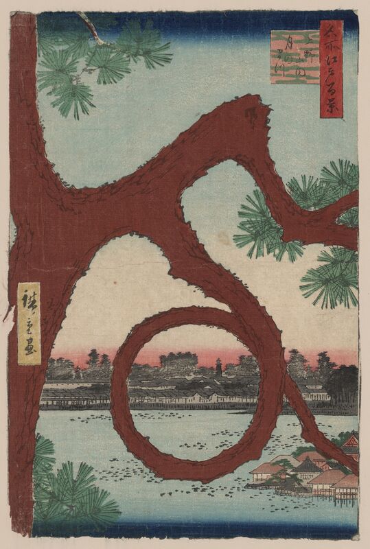 Księżycowa sosna w Ueno - Utagawa Hiroshige