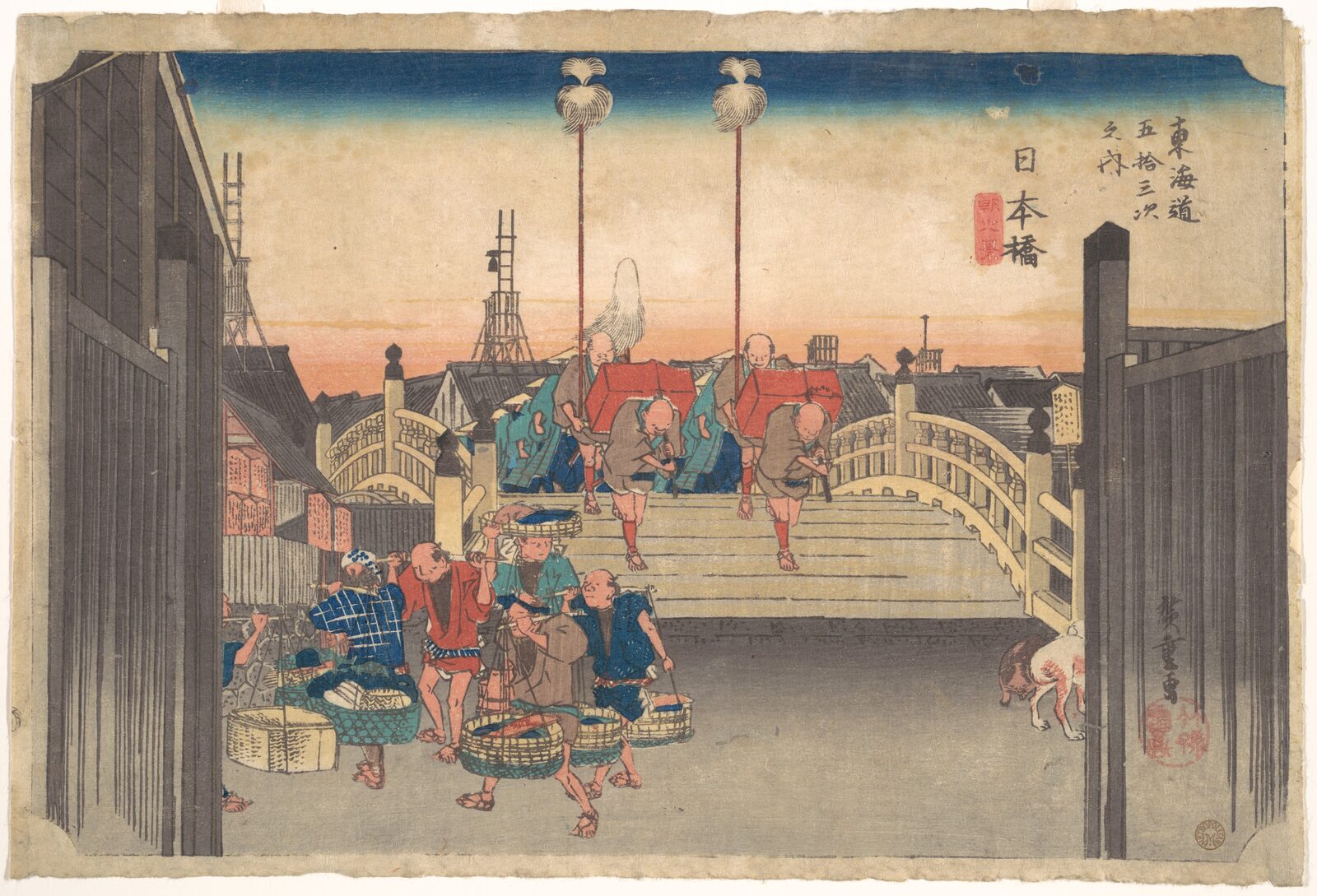 Nihonbashi - widok poranny - Utagawa Hiroshige