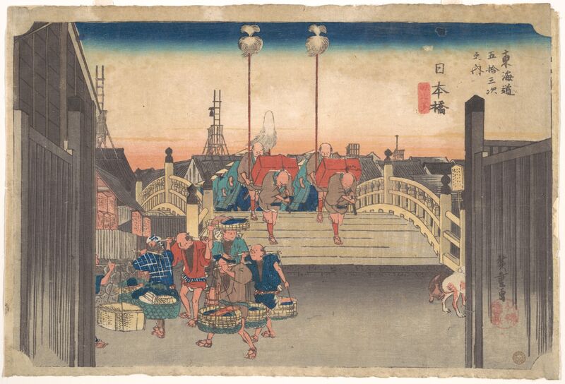 Nihonbashi - widok poranny - Utagawa Hiroshige