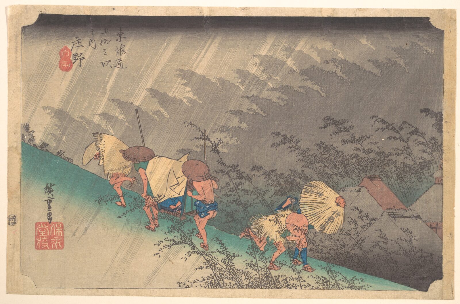 Shōno - biała ulewa - Utagawa Hiroshige