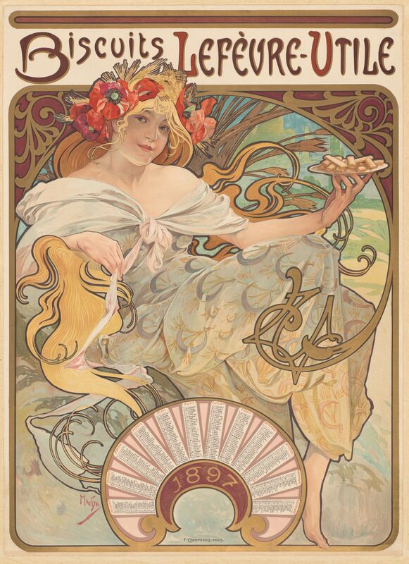 Herbatniki Lefèvre-Utile - Alphonse Mucha