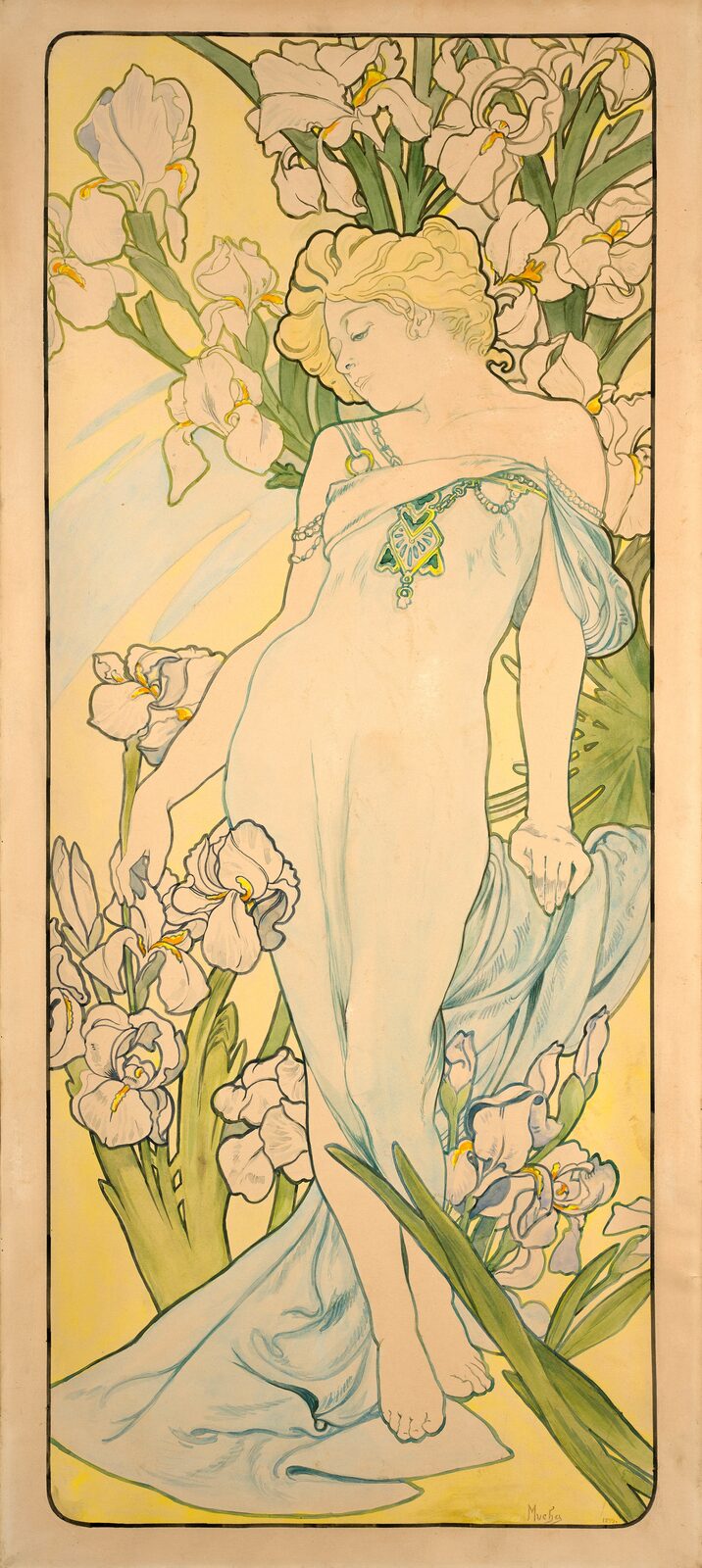 Kwiaty: Irys - Alphonse Mucha