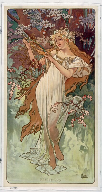 Pory roku: Wiosna - Alphonse Mucha