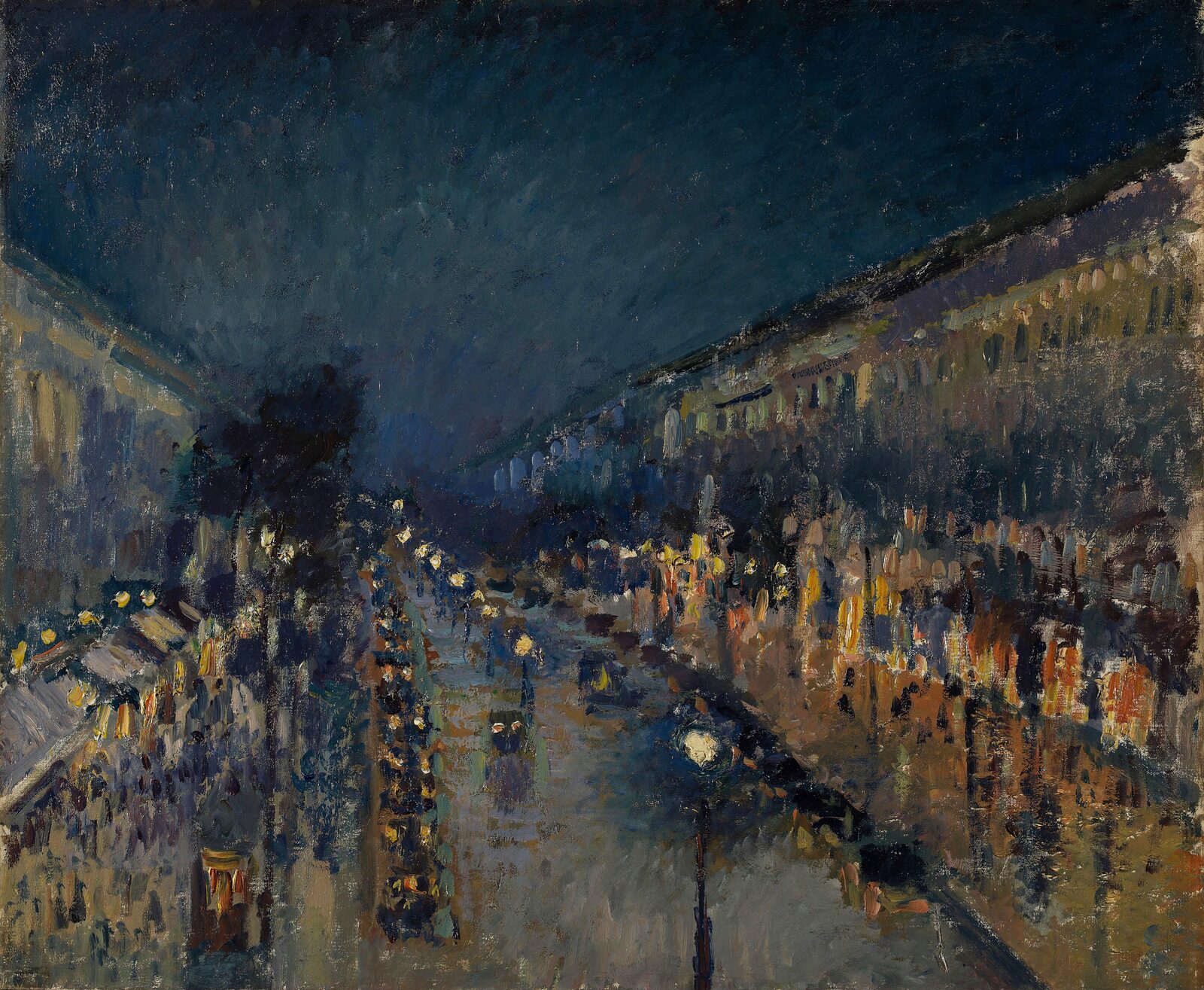 Bulwar Montmartre nocą - Camille Pissarro