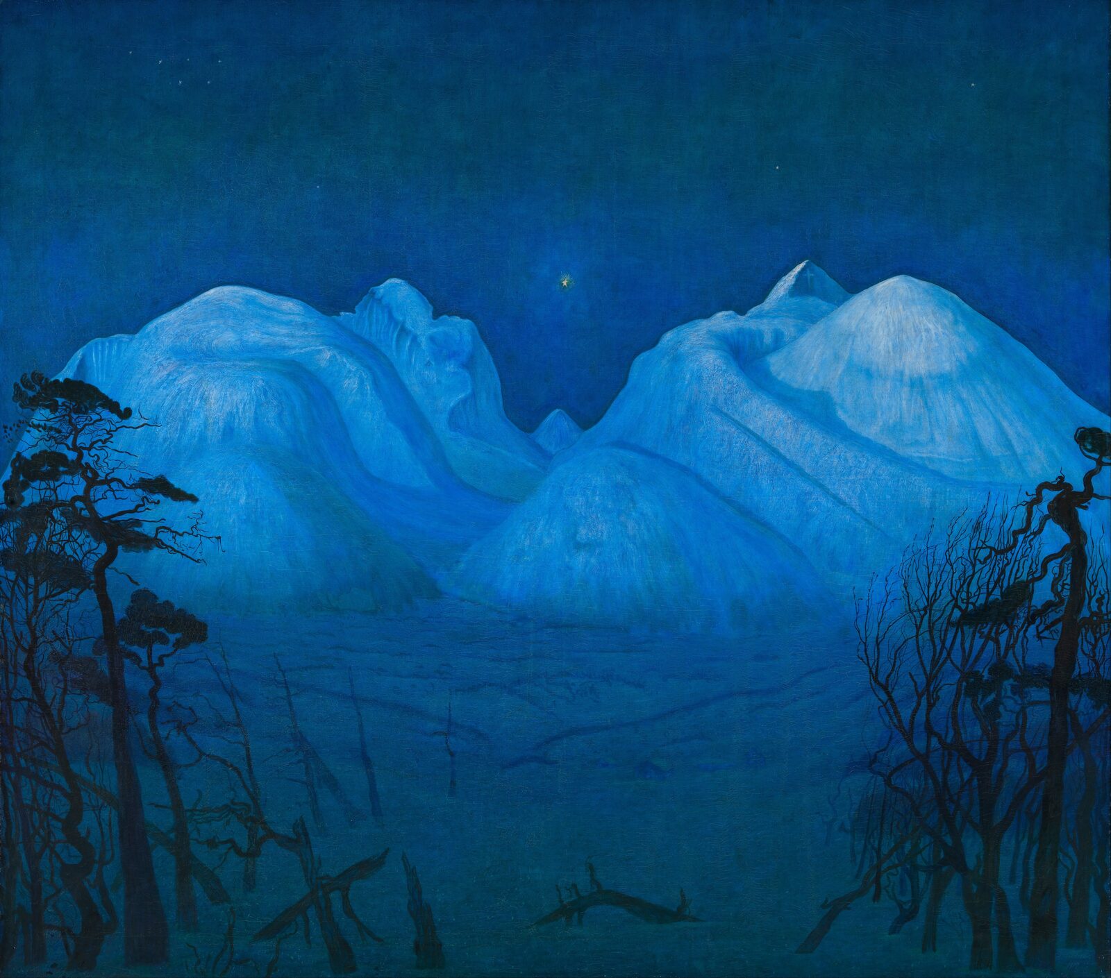 Zimowa noc w górach - Harald Sohlberg