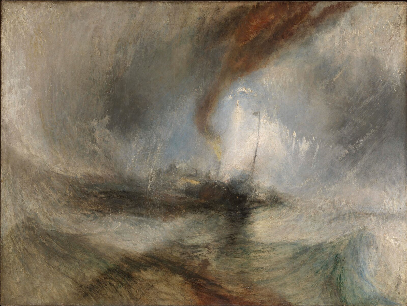 Burza śnieżna. Parowiec u wejścia do portu - J. M. W. Turner