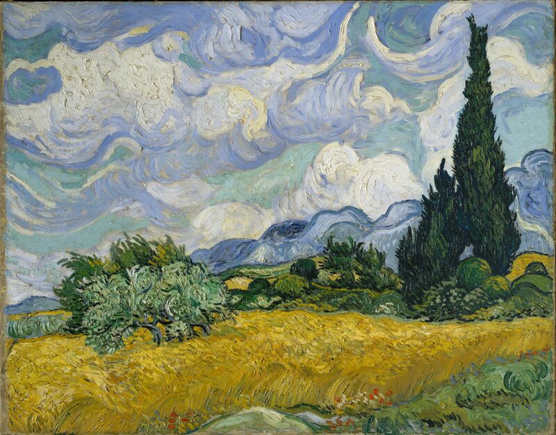 Pole pszenicy z cyprysami - Vincent van Gogh